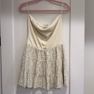 Cream Floral A-Line Mini Skirt